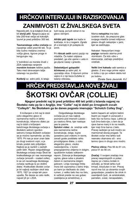 HrÄkov list - osnovna Å¡ola Franceta PreÅ¡erna Kranj