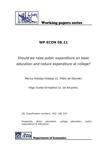 Working papers series - Universidad Pablo de Olavide
