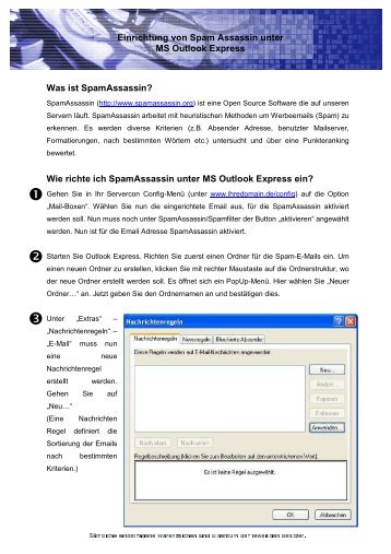 Einrichtung von Spam Assassin unter MS Outlook Express Was ist ...