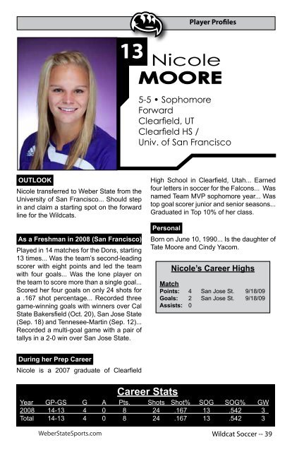 Player Profiles - Weber State University Athletics