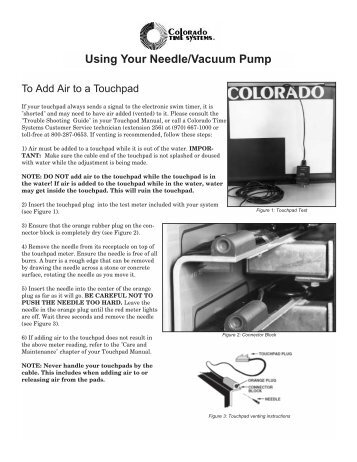 Using Your Needle/Vacuum Pump - Colorado Time Systems