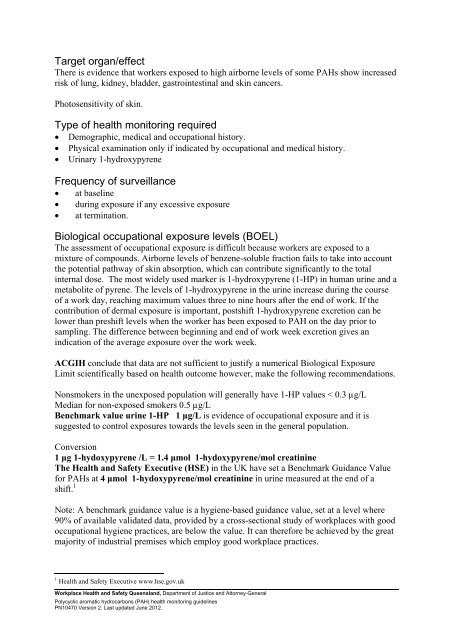 (PAH) health monitoring guidelines - Queensland Government