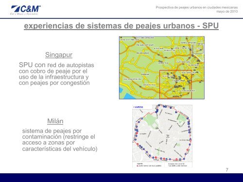 experiencias de sistemas de peajes urbanos - SPU