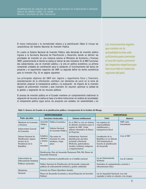 Taller Internacional - 5 junio.p65 - Riesgo y Cambio Climático