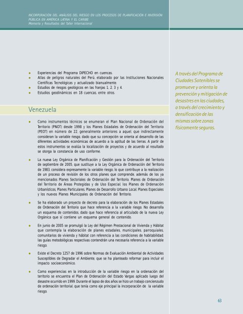 Taller Internacional - 5 junio.p65 - Riesgo y Cambio Climático