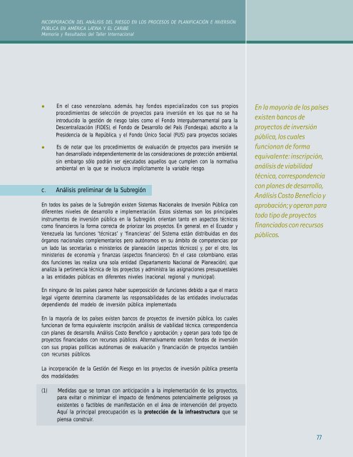 Taller Internacional - 5 junio.p65 - Riesgo y Cambio Climático