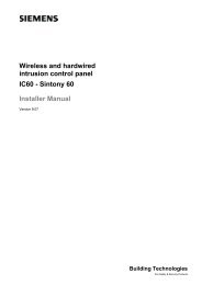 Wireless and hardwired intrusion control panel IC60 - Simon ...