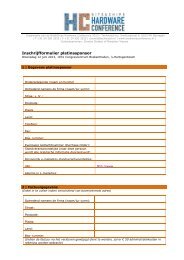 BCHC13 Registratieformulier Platinasponsor - Hardware Conference