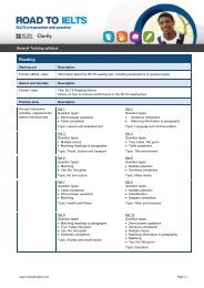 Road to IELTS - General Training Syllabus