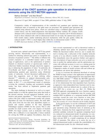 Realization of the CNOT quantum gate operation in ... - ResearchGate