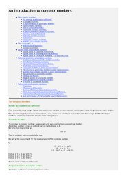 An introduction to complex numbers