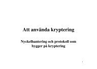 Nyckelhantering, kryptobaserade protokoll och andra verktyg fÃ¶r ...