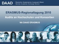 NA DAAD ERASMUS Audits an Hochschulen und Konsortien