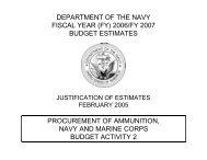 DEPARTMENT OF THE NAVY FISCAL YEAR (FY) 2006/FY 2007 ...