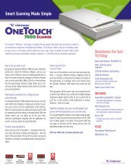 OneTouch 7600 Datasheet - Visioneer Product Support and Drivers