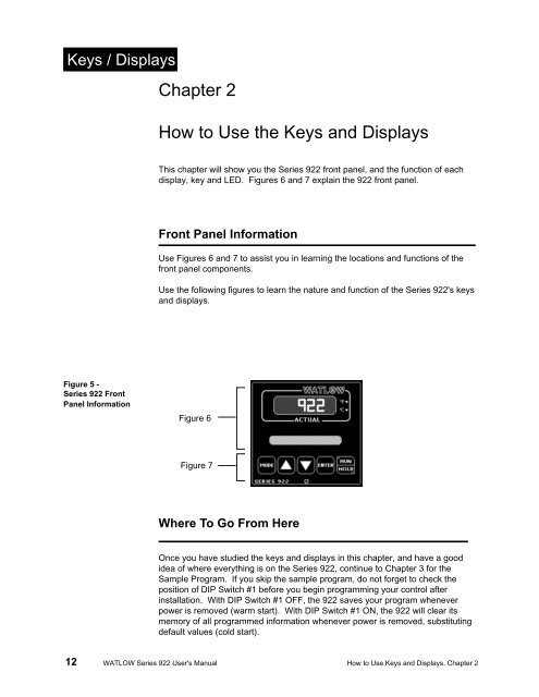 Watlow Series 922 User's Manual - Heaters Sensors Controls