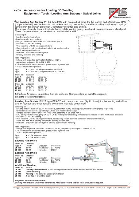 LPG Products Catalogue - Cross Technical Services