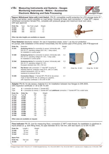 LPG Products Catalogue - Cross Technical Services