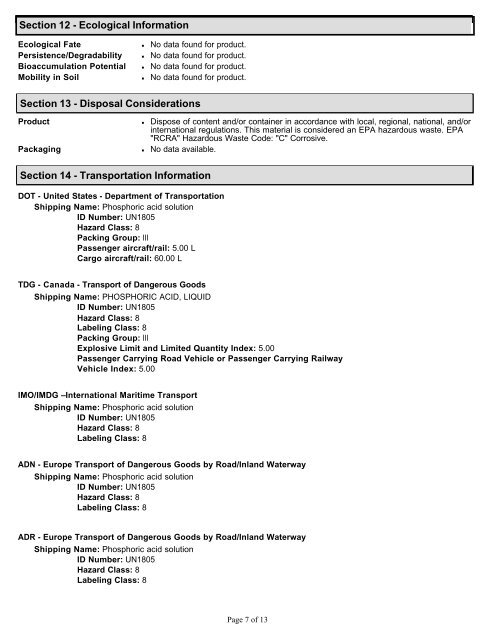 Polyphosphoric Acid 105 to 118% - Innophos