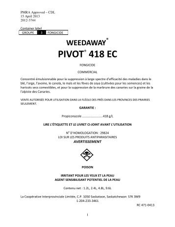 PIVOT® 418 EC - Interprovincial Cooperative Limited (IPCO)