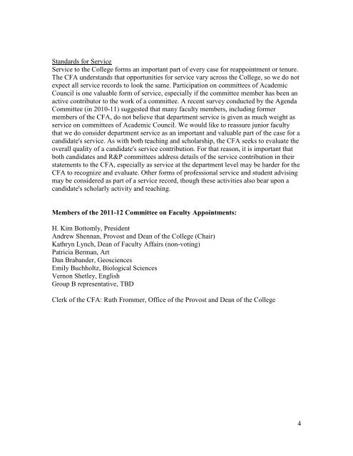 Annual memo to junior faculty 11-12 - Wellesley College