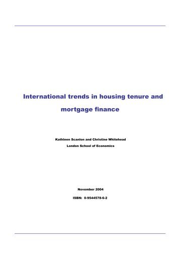 International trends in housing tenure and mortgage finance