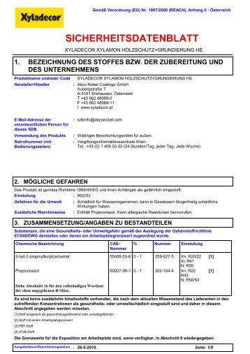 SICHERHEITSDATENBLATT - Xyladecor