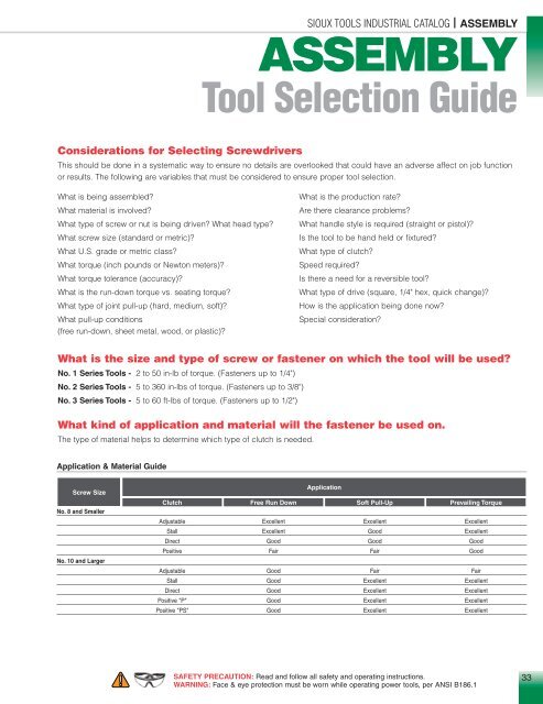 Sioux Tools Industrial Catalog