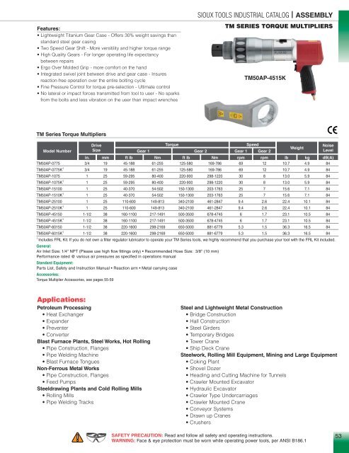 Sioux Tools Industrial Catalog