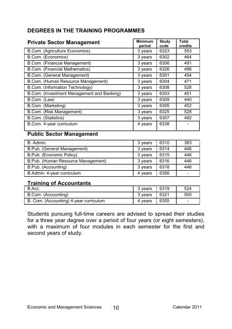 ~2011 Undergraduate final - University of the Free State