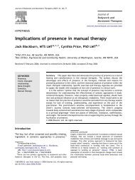 Implications of presence in manual therapy - Rosen Journal