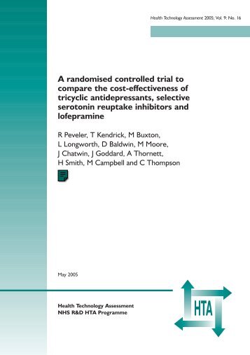Cost-effectiveness of tricyclic antidepressants, selective serotonin ...