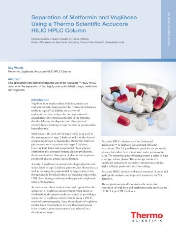 Separation of Metformin and Voglibose Using a Thermo Scientific ...