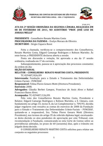 ata da 2Âª sessÃ£o ordinÃ¡ria da segunda cÃ¢mara, realizada em 08 de ...