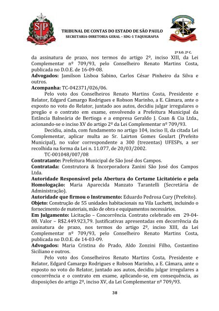 ata da 2Âª sessÃ£o ordinÃ¡ria da segunda cÃ¢mara, realizada em 08 de ...