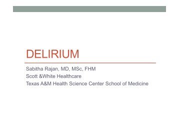 Delirium: Is There a Cure for "Hospitalitis"? - Healthcare Professionals