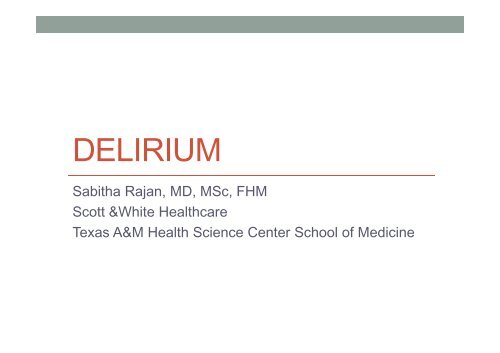 Delirium: Is There a Cure for "Hospitalitis"? - Healthcare Professionals