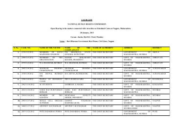 CAUSE LIST NATIONAL HUMAN RIGHTS COMMISSION Open ...