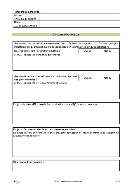 P E A : questionnaire d'Ã©valuation - GrDF