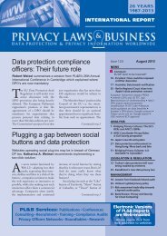 View newsletter sample... - Privacy Laws & Business