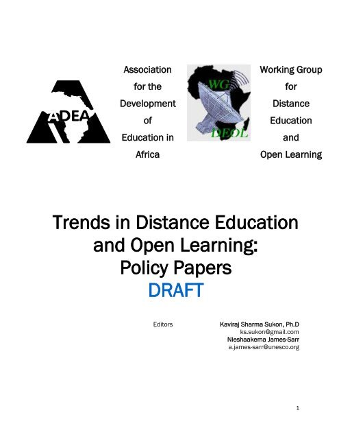 Trends in Distance Education and Open Learning: Policy ... - ADEA