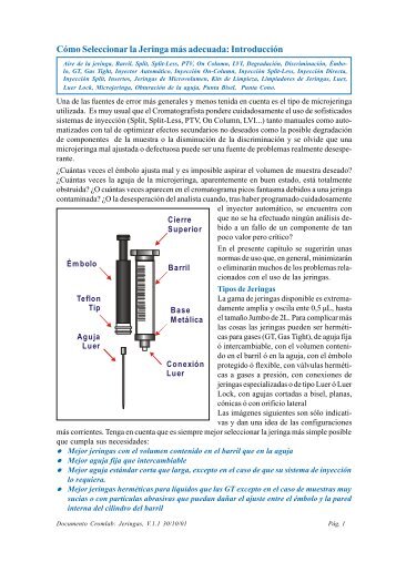 CÃ³mo Seleccionar la Jeringa mÃ¡s adecuada: IntroducciÃ³n - Cromlab