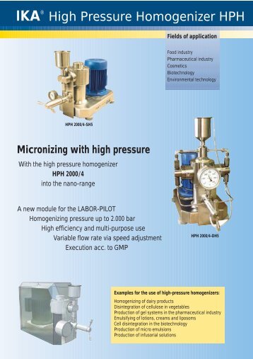 High Pressure Homogenizer HPH