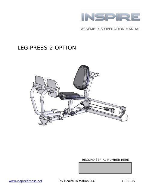 LEG PRESS 2 OPTION - Inspire Fitness