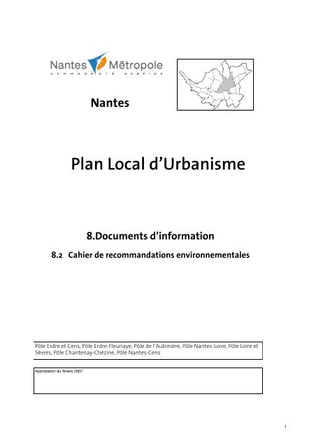 cahier de recommandation environnementale - Le plan local d ...