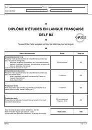 DIPLÃME D'ÃTUDES EN LANGUE FRANÃAISE DELF B2 - CIEP