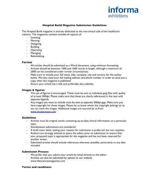 Hospital Build Magazine Submission Guidelines The Hospital Build ...
