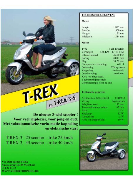 T-REX-3 25 scooter â trike 25 km/h T-REX-3 45 scooter â trike 40 km/h