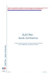 ELECTRA : Guide d'utilisation - Document sans titre