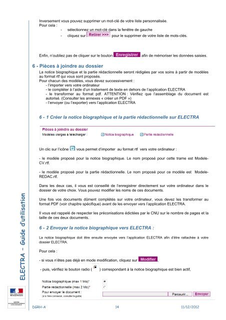 ELECTRA : Guide d'utilisation - Document sans titre